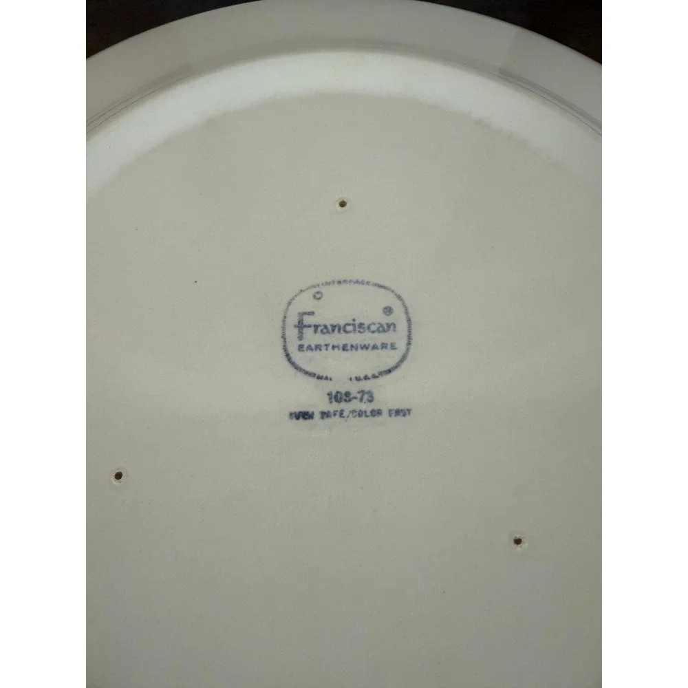 VTG‎ 1970's Franciscan Earthenware Purple Green Floral 10.5